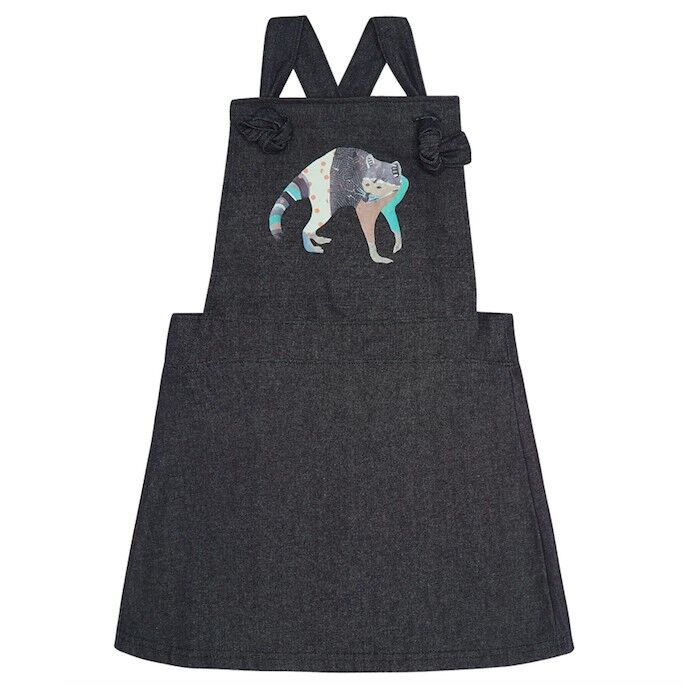 Raccoon Denim Pinafore Dress