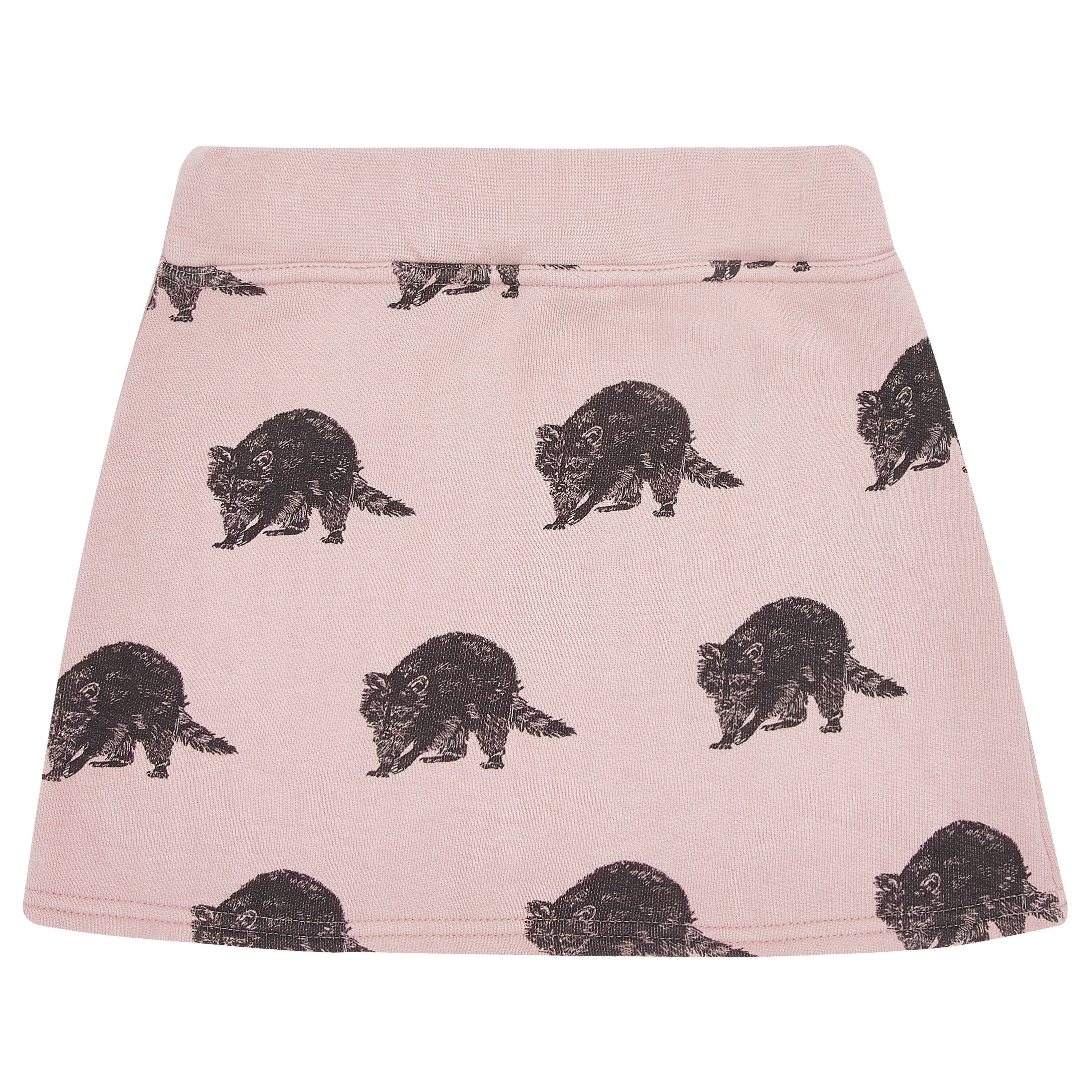 Pink Raccoon Print Skirt