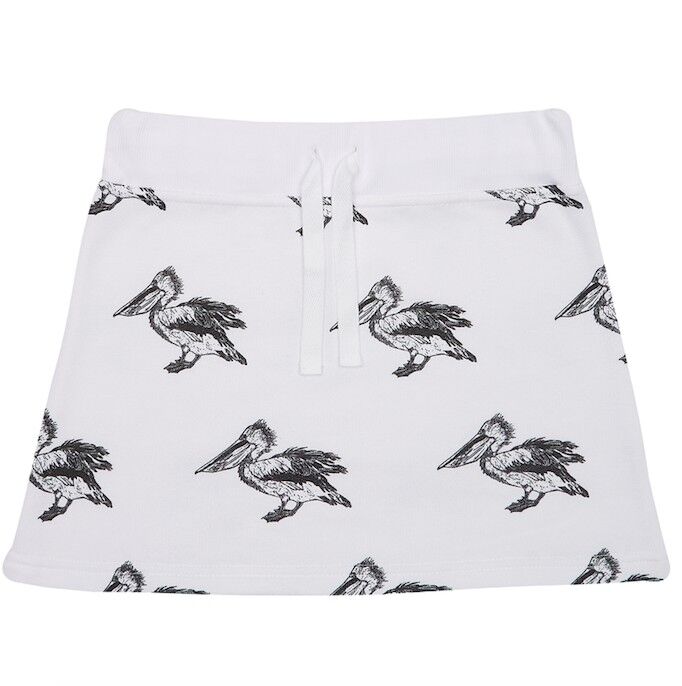 White Pelican Print Skirt